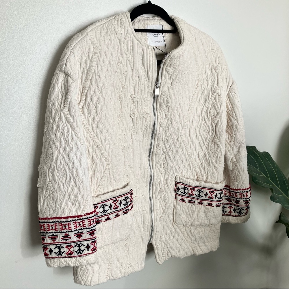 Mango Embroidered Blanket Jacket - Picture 2 of 7